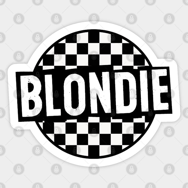 Blondie Checkerboard Design Sticker by Timeless Chaos